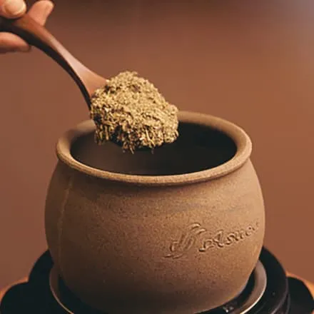 Picture of the herbs inside the pot